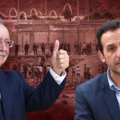 El presidente de Ceuta, Juan Jesús Vivas (i); y el portavoz de la ultraderecha Vox en Ceuta, Juan Sergio Redondo Pacheco (d). Elaboración propia (Imágenes de Europa Press y @Vox_Ceuta en X)