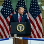 El presidente de Estados Unidos, Donald Trump, en el Pentágono el pasado viernes en la conmemoración del 25 aniversario del 11-S. Imagen de @WhiteHouse