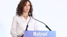 La presidenta de la Comunidad de Madrid, Isabel Díaz Ayuso, esta mañana. Marta Fernández / Europa Press