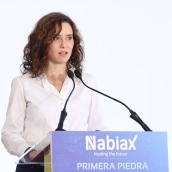 La presidenta de la Comunidad de Madrid, Isabel Díaz Ayuso, esta mañana. Marta Fernández / Europa Press