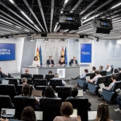 Rueda de prensa tras el Consejo de Ministros del pasado martes en Moncloa. Diego Radamés / Europa Press