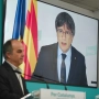 El secretario general de Junts, Jordi Turull (i), y el presidente de Junts, Carles Puigdemont. Alberto Paredes / Europa Press