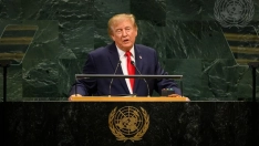 El presidente de Estados Unidos, Donald Trump, durante su discurso ante la Asamblea General de la ONU en Nueva York. Fuente: UN Photo/Loey Felipe