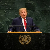 El presidente de Estados Unidos, Donald Trump, durante su discurso ante la Asamblea General de la ONU en Nueva York. Fuente: UN Photo/Loey Felipe