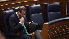 El ministro de Transportes y Movilidad Sostenible, Óscar Puente, en el Congreso de los Diputados. Eduardo Parra / Europa Press