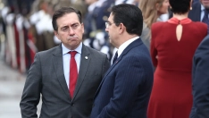 El ministro de Exteriores, Unión Europea y Cooperación, José Manuel Albares, y el ministro de Exteriores de Marruecos, Naser Burita. Eduardo Parra / Europa Press