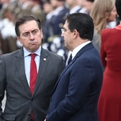 El ministro de Exteriores, Unión Europea y Cooperación, José Manuel Albares, y el ministro de Exteriores de Marruecos, Naser Burita. Eduardo Parra / Europa Press