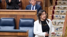 La diputada del PP, Ana Vázquez, tras ser expulsada por llevar un bote de gas pimienta durante una sesión de control al Gobierno, en el Congreso de los Diputados. Jesús Hellín / Europa Press