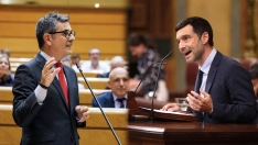 El ministro de la Presidencia, Justicia y Relaciones con las Cortes, Félix Bolaños (i); y el ministro de Derechos Sociales, Consumo y Agenda 2030, Pablo Bustinduy (d). Elaboración propia (Imágenes de Europa Press).