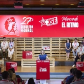 La secretaria general electa de Juventudes Socialistas de España (JSE), Aránzazu Figueroa, el pasado mes de mayo. Foto de archivo: Jesús Hellín / Europa Press