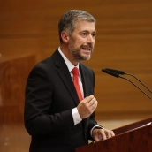 El consejero de Presidencia, Justicia y Administración Local de la Comunidad de Madrid, Miguel Ángel García Martín, durante un pleno en la Asamblea de Madrid. Alejandro Martínez Vélez / Europa Press