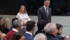 El presidente del Gobierno, Pedro Sánchez, y la vicepresidenta segunda y ministra de Trabajo y Economía Social, Yolanda Díaz.  Eduardo Parra / Europa Press