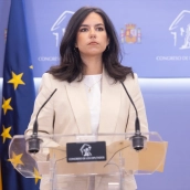 La portavoz de Vox en el Congreso, Pepa Millán, durante una rueda de prensa. Eduardo Parra / Europa Press