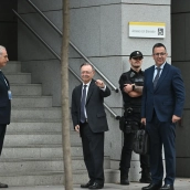 El presidente de Ceuta, Juan Jesús Vivas, a su llegada a la Audiencia Nacional. Gustavo Valiente / Europa Press