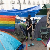 La acampada por la vivienda, en la Puerta del Sol. Eduardo Parra / Europa Press