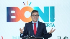 El ministro de la Presidencia, Justicia y Relaciones con las Cortes, Félix Bolaños, interviene en la jornada 'BCN! Desperta'. David Zorrakino / Europa Press