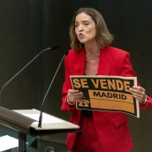 La portavoz del PSOE en el Ayuntamiento, Reyes Maroto, durante una sesión ordinaria del pleno municipal, en el Palacio de Cibeles. Eduardo Parra / Europa Press