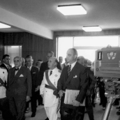 MADRID, ESPAÑA - 18 DE JULIO DE 1964: El dictador Francisco Franco, acompañado por el Ministro de Información y Turismo, Manuel Fraga. EUROPA PRESS MADRID, ESPAÑA - 18 DE JULIO DE 1964: El dictador Francisco Franco, acompañado por el Ministro de Información y Turismo, Manuel Fraga. EUROPA PRESS