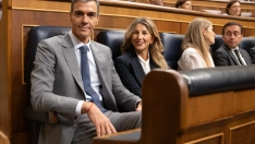 El presidente del Gobierno, Pedro Sánchez; la vicepresidenta segunda y ministra de Trabajo y Economía Social, Yolanda Díaz. Eduardo Parra / Europa Press