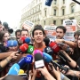 La portavoz del Sindicato de Inquilinas de Madrid, Alicia del Río, durante una protesta por la vivienda. Gustavo Valiente / Europa Press