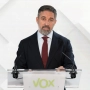 El presidente de la ultraderecha Vox, Santiago Abascal, durante la rueda de prensa tras el anuncio del adelanto electoral al 29N. Diego Radamés / Europa Press