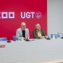 El secretario general de CCOO, Unai Sordo (i) y el secretario general de UGT, Pepe Álvarez (d), durante una rueda de prensa. Foto de archivo: Alberto Ortega / Europa Press