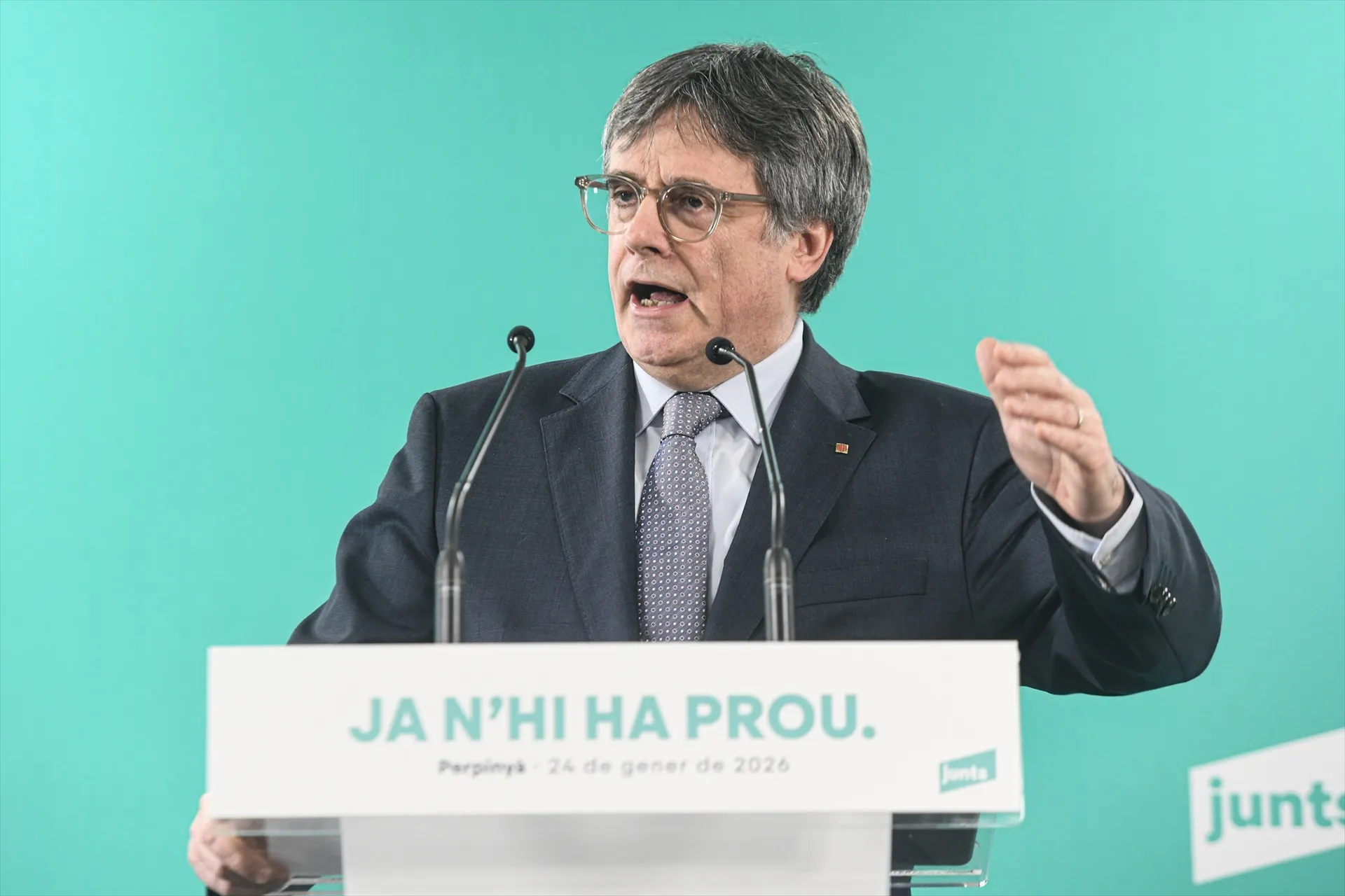 El presidente de Junts per Catalunya, Carles Puigdemont. Glòria Sánchez / Europa Press