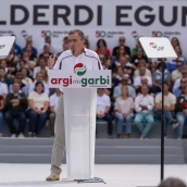 l presidente del PNV, Aitor Esteban, durante la celebración del 'Alderdi Eguna', a 27 de septiembre de 2026, en Foronda, Álava, País Vasco (España). Iñaki Berasaluce / Europa Press.