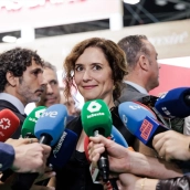 La presidenta de la Comunidad de Madrid, Isabel Díaz Ayuso, esta mañana durante su visita a la Feria Fruit Attraction 2026. Carlos Luján / Europa Press
