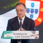 El presidente de la Ciudad Autónoma de Ceuta, Juan Jesús Vivas interviene durante el encuentro del día de hoyl. A 1 de octubre de 2026 en Sevilla, Andalucía (España). Francisco J. Olmo / Europa Press.
