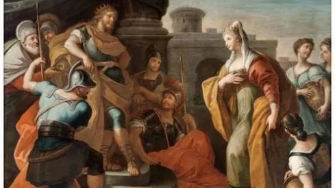 Salomón y la reina de Saba (Pablo de Matheis, 1723). Fuente: Banco de imágenes Museo del Prado