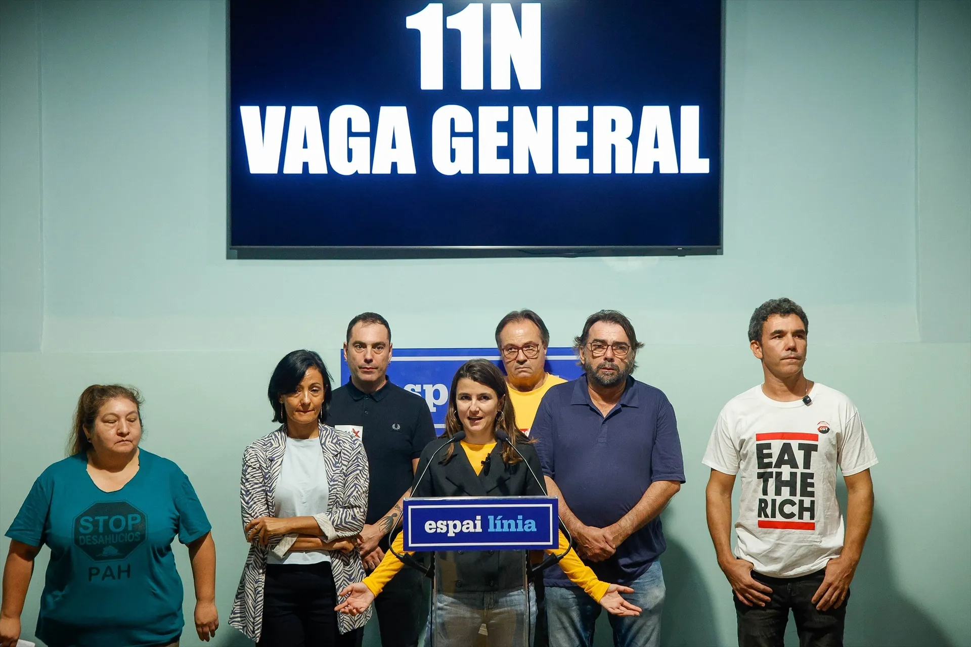 EuropaPress 7827244 rueda prensa sindicatos catalunya convocatoria huelga general espai linia EuropaPress 7827244 rueda prensa sindicatos catalunya convocatoria huelga general espai linia