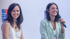 La secretaria general de Podemos, Ione Belarra, y la secretaria política de Podemos y eurodiputada, Irene Montero. Ricardo Rubio / Europa Press