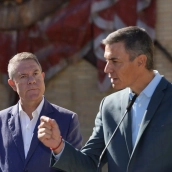 El presidente del Gobierno, Pedro Sánchez, acompañado por el presidente de la Junta de Castilla-La Mancha, Emiliano García Page. Foto de archivo: Lola Pineda / Europa Press