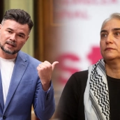 El portavoz de Esquerra Republicana en el Congreso de los Diputados, Gabriel Rufián (i); y la exalcaldesa de Barcelona y aspirante a liderar el Frente Amplio, Ada Colau (d). Elaboración propia (Imágenes de Europa Press) El portavoz de Esquerra Republicana en el Congreso de los Diputados, Gabriel Rufián (i); y la exalcaldesa de Barcelona y aspirante a liderar el Frente Amplio, Ada Colau (d). Elaboración propia (Imágenes de Europa Press)