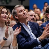 La presidenta de la Comunidad de Madrid, Isabel Díaz Ayuso y el presidente del Partido Popular, Alberto Núñez Feijóo