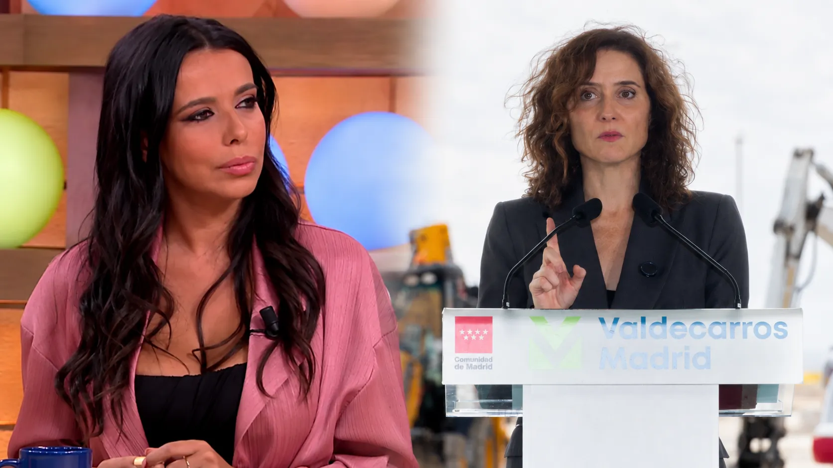 Sarah Santaolalla e Isabel Díaz Ayuso. Elaboración propia (Imágenes: RTVE y Europa Press)