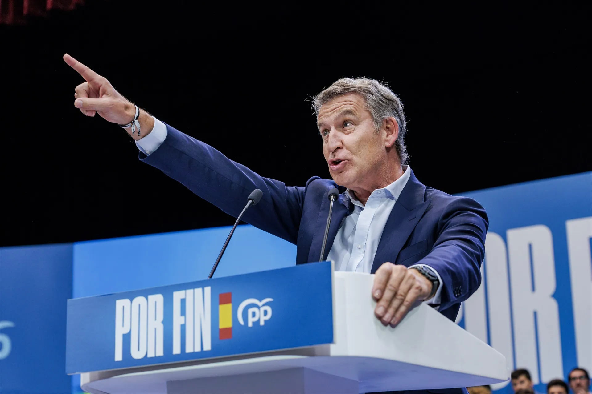 El presidente del Partido Popular, Alberto Núñez Feijóo, durante un acto de precampaña del Partido Popular (PP). Carlos Luján / Europa Press