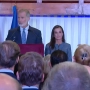 El Rey Felipe VI junto a la Reina Letizia en Ceuta durante su discurso. Fuente: RTVE