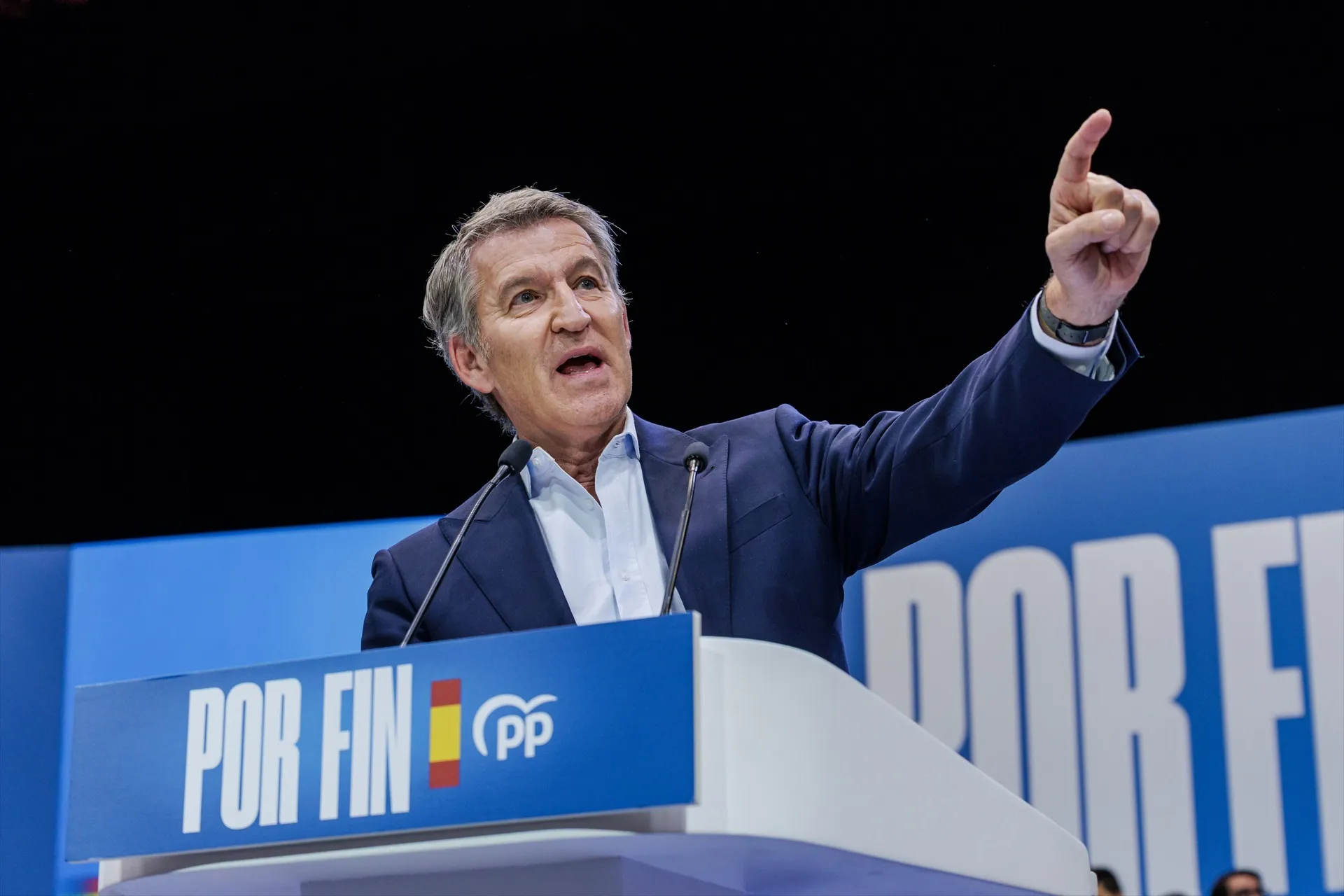 El presidente del Partido Popular, Alberto Núñez Feijóo, durante un acto de precampaña del Partido Popular (PP), en Ifema, a 10 de octubre de 2026, en Madrid (España). Carlos Luján / Europa Press. El presidente del Partido Popular, Alberto Núñez Feijóo, durante un acto de precampaña del Partido Popular (PP), en Ifema, a 10 de octubre de 2026, en Madrid (España). Carlos Luján / Europa Press.