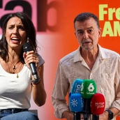 Mitin político dividido discursos y prensa Mitin político dividido discursos y prensa