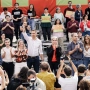 Los candidatos del Frente Amplio en el primer mitin de precampaña esta mañana en Madrid. Carlos Luján / Europa Press