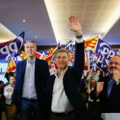 Alberto Núñez Feijóo, el líder del PP, desde Barcelona