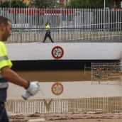 El túnel de Aldaia inundado debido a las fuertes lluvias. Rober Solsona / Europa Press