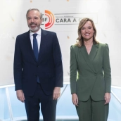 Jorge Azcón y Pilar Alegría, en el cara a cara de la campaña aragonesa.