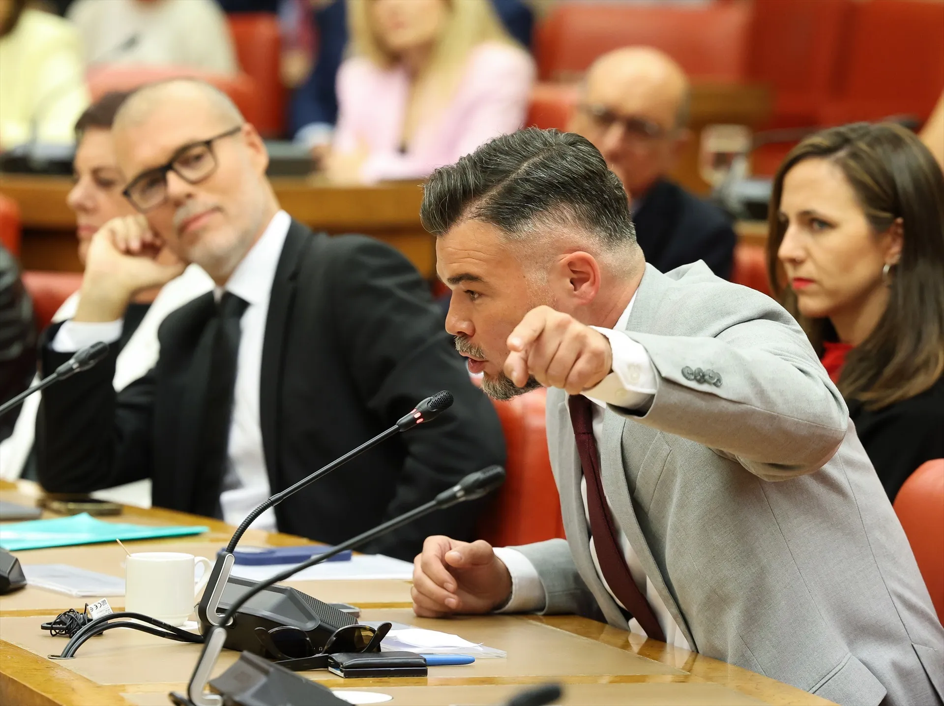 El diputado de ERC, Gabriel Rufián en la Diputación Permanente del Congreso de los Diputados. Marta Fernández / Europa Press