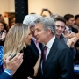 El presidente del PP, Alberto Núñez Feijóo, junto a la diputada del PP en el Congreso, Cayetana Álvarez de Toledo, durante su evento del “Contrato con España”. Gabriel Luengas / Europa Press