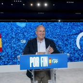 El secretario general y director de campaña del Partido Popular, Miguel Tellado, durante una rueda de prensa. Alberto Ortega / Europa Pres