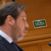El ministro de Transportes, Óscar Puente, en el Senado
