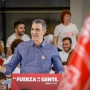 El presidente del Gobierno, Pedro Sánchez, interviene durante un acto de precampaña del PSOE. Tomás Alonso / Europa Press